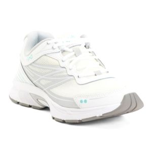 Ryka Sky Walk 3 White Sneaker with minimal teal accents. NWT Size 9 1/2